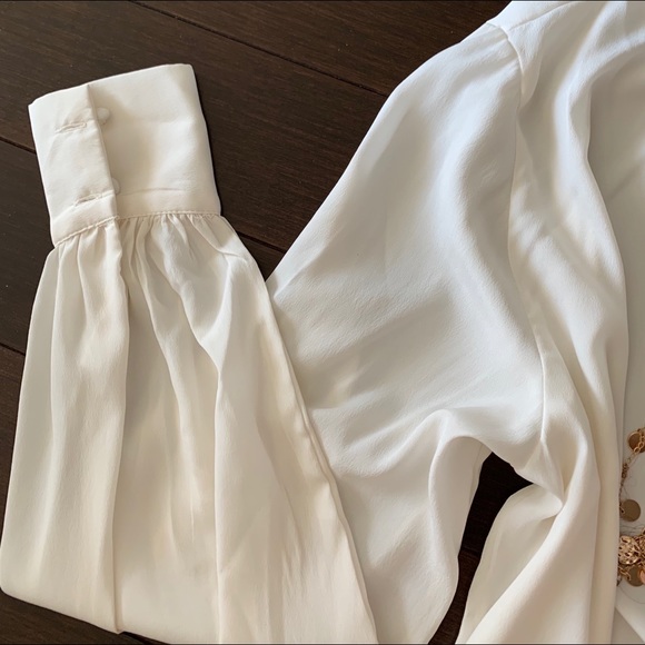 H&M NWT White Long Sleeve Blouse Top - Picture 5 of 5